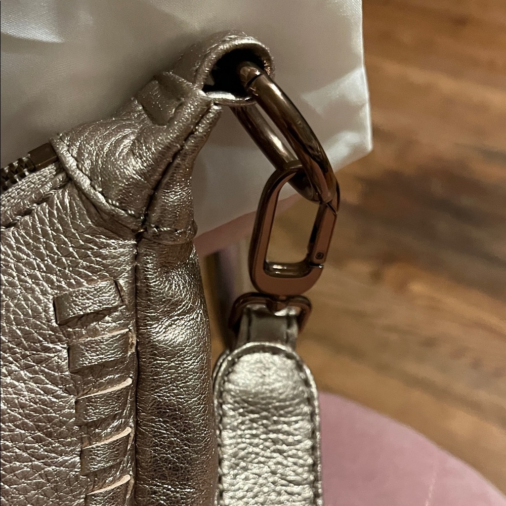 HOBO Metallic Rose Gold Crescent Hobo Shoulder Bag - Picture 3 of 9